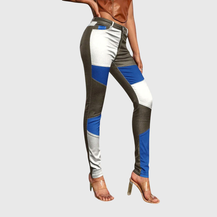 Annie | Tube Pants with Color Block Pattern