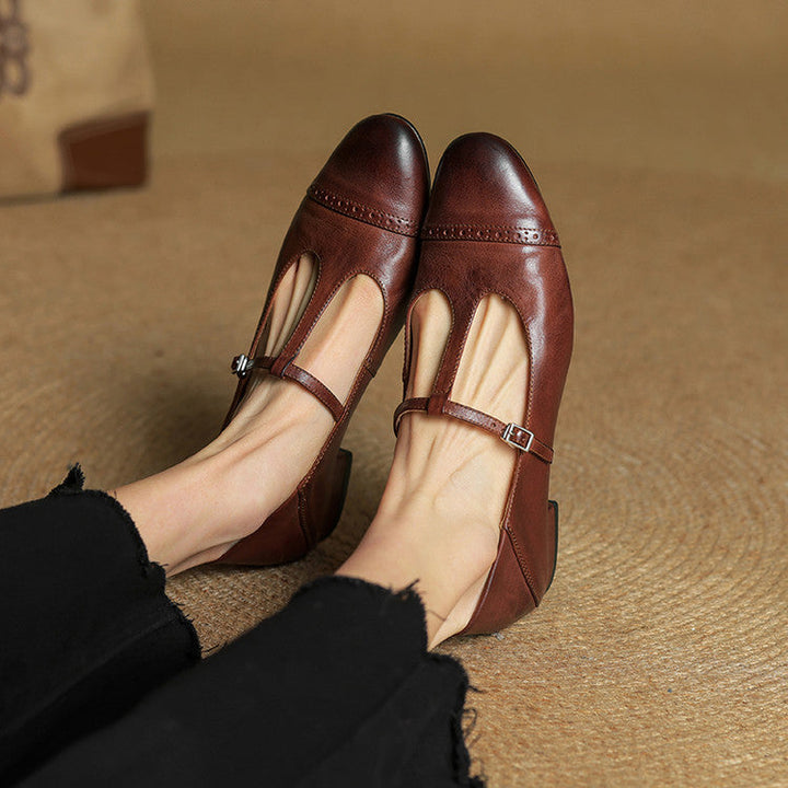 Miska Genuine Leather Flats