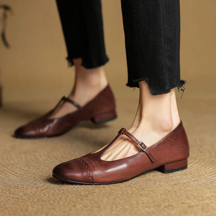 Miska Genuine Leather Flats