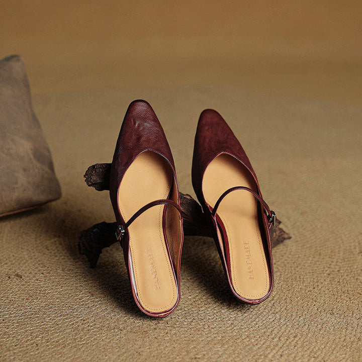 Thea Genuine Leather Mules