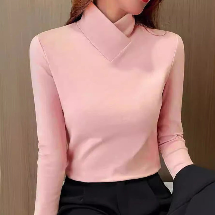 Women’s Turtleneck Top with High Neck Design