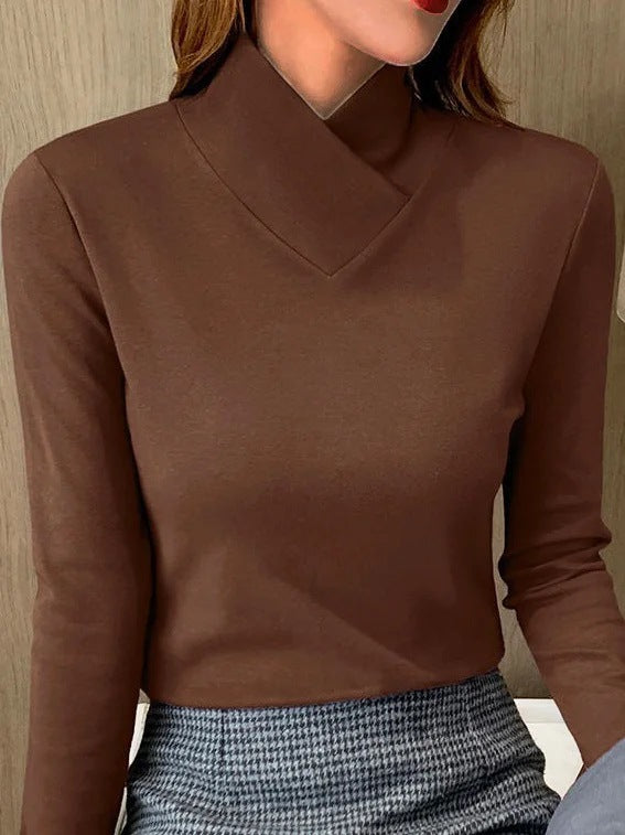 Women’s Turtleneck Top with High Neck Design