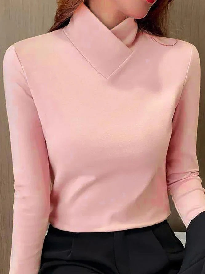 Women’s Turtleneck Top with High Neck Design