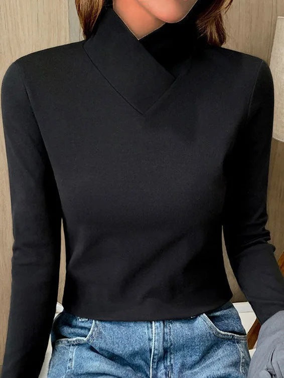 Women’s Turtleneck Top with High Neck Design