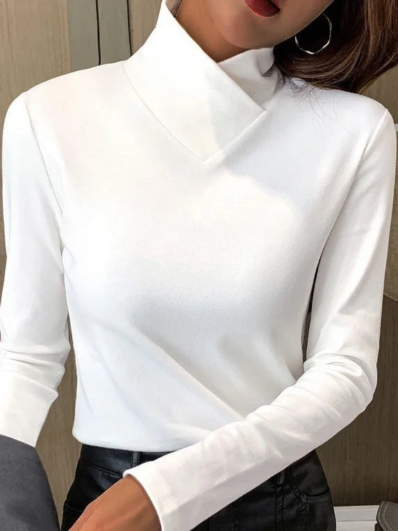 Women’s Turtleneck Top with High Neck Design