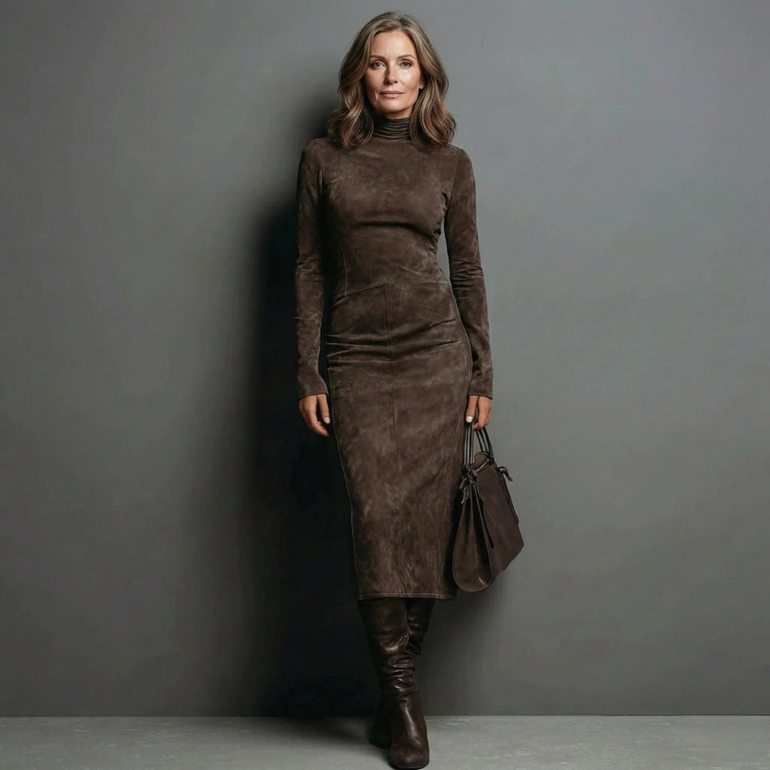 Mildred™ Elegant Suede Maxi Dress